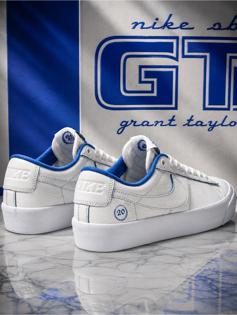 Nike GT Low Skate Sneakers in White and Blue Sz 8 - Picture 9 of 9